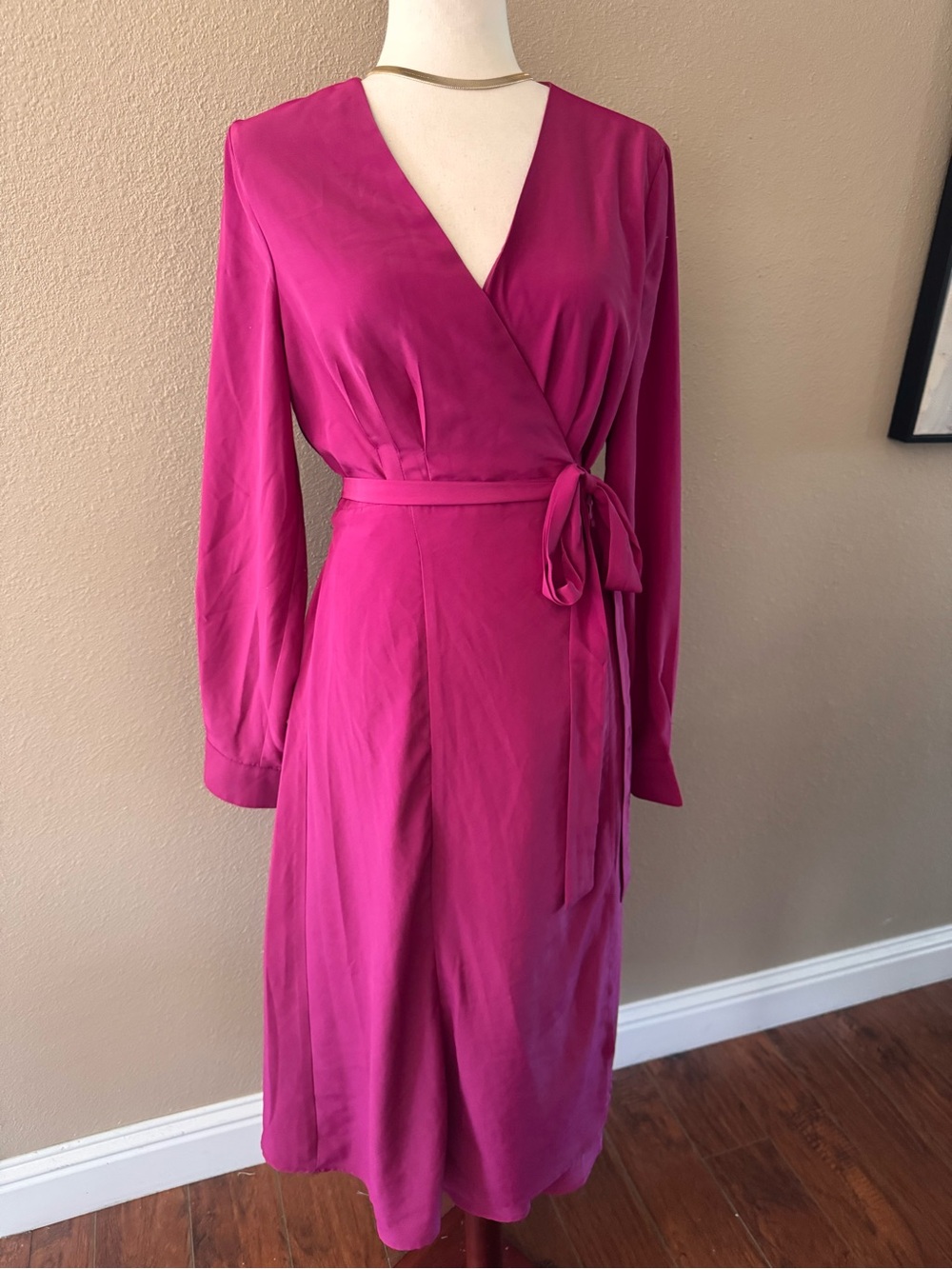 Forever 21 Magenta Wrap Midi Dress - Picture 7 of 11